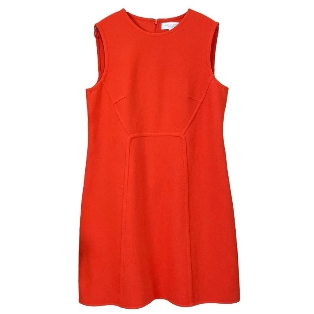 Michael Kors Collection Italy Virgin Wool Blend Crepe Shift Dress Orange Size 12